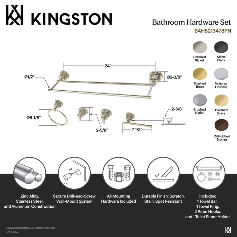 Concord 5-Piece Bathroom Accessory Set in Brushed Nickel