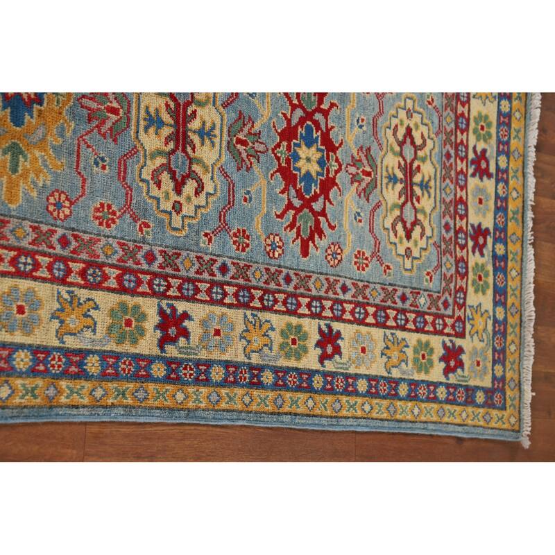 Geometric Kazak Oriental Runner Rug Hallway Handmade Wool Carpet - 2'8" x 9'4"