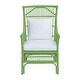 preview thumbnail 5 of 28, Rattan Slat Back Cushioned Arm Dining Accent Chair by East at Main - 24x25.5x39.25