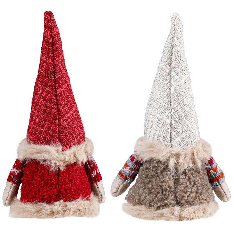 Nordic Gnomes Christmas Decorations - 6.5" - Set of 2