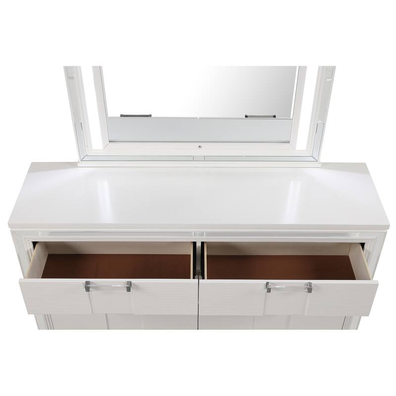 Genoa White 6-Drawer 62 in. W Dresser