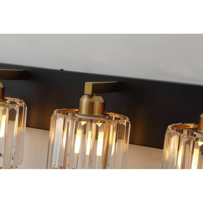 Modern Black and Gold 4-Light Exquisite Textured Vanity Lamp