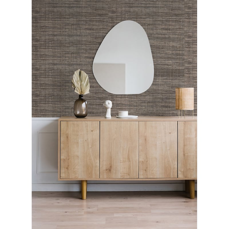 A-Street Prints Cheng Grey Woven Grasscloth Wallpaper