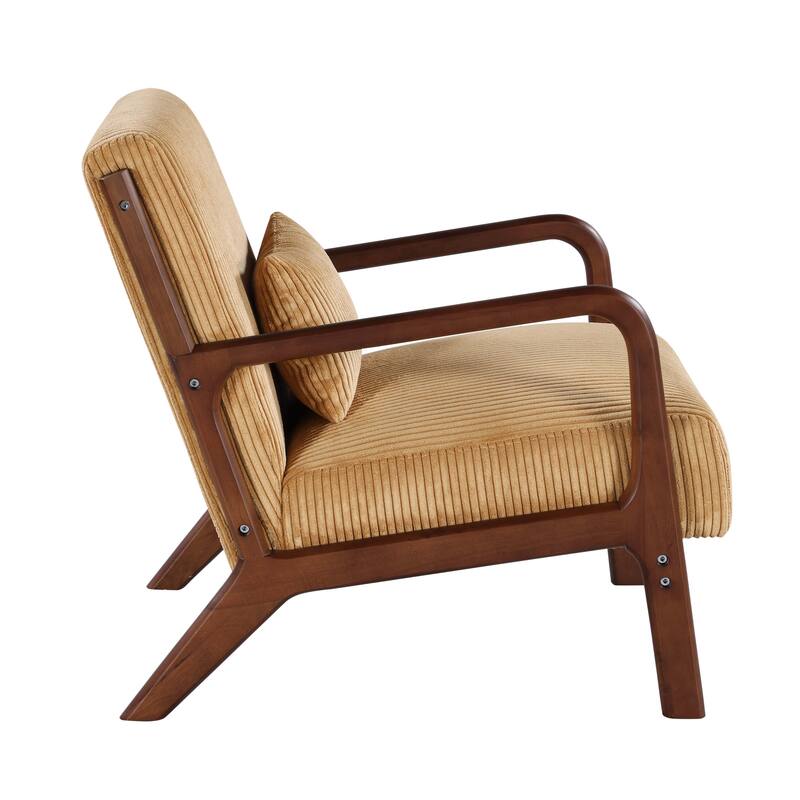 Lounge Chair with Wooden Frame - 32.25" D x 26" W x 30.5" H