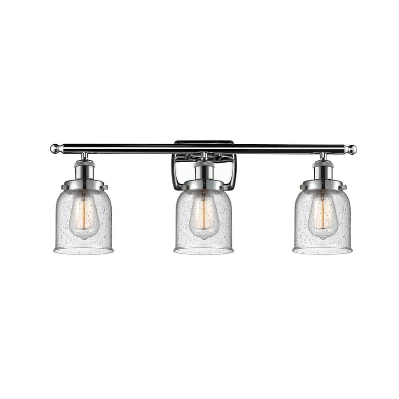 Innovations Lighting Small Bell 3 Light 26" Wide Vanity Light - Polished Chrome / Seedy