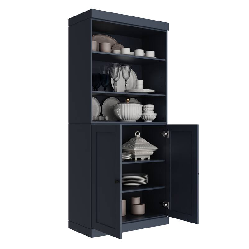 Palace Imports 100% Solid Wood 32" Pantry Cabinet with Shaker Doors and Adjustable Shelves