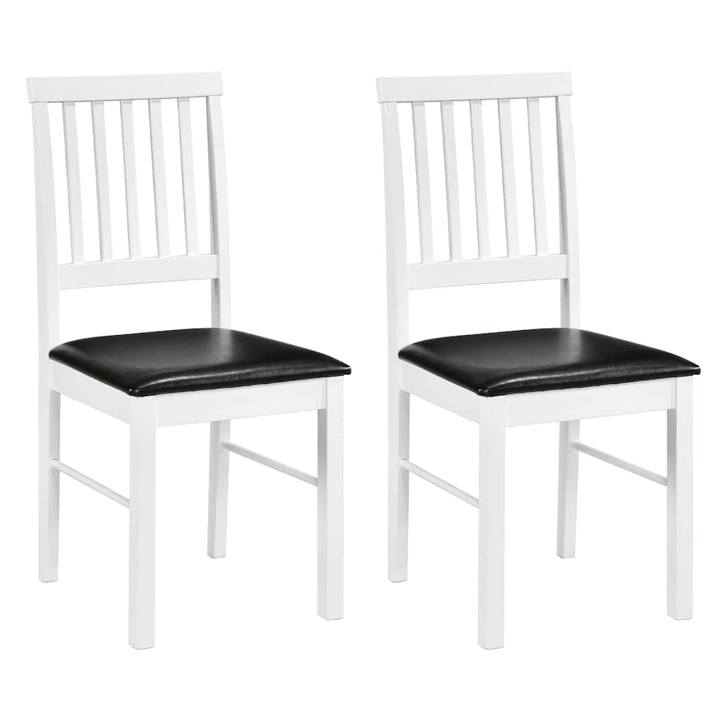 Gymax Dining Chairs Set of 2 w/ Hollowed Backrest Padded Seat & Rubber