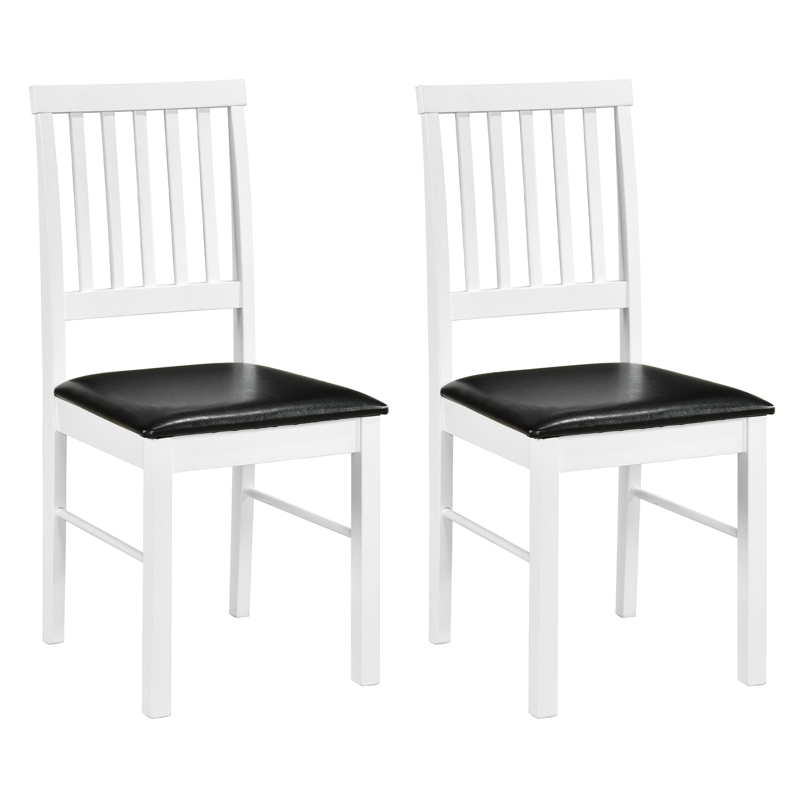 Gymax Dining Chairs Set of 2 w/ Hollowed Backrest Padded Seat & Rubber