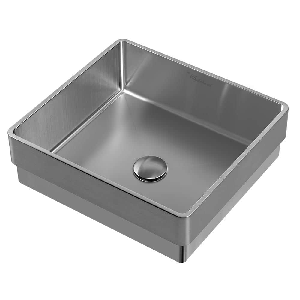Whitehaus Noah Plus 15-3/4" Stainless Steel Vessel Bathroom Sink with