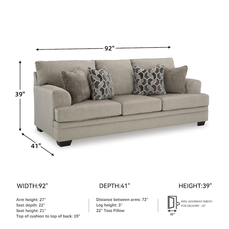 Signature Design by Ashley Stonemeade Sofa - 92" W x 41" D x 39" H