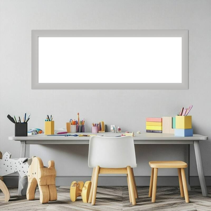 Amanti Art Low Luster Silver Framed Dry Erase Magnetic Board