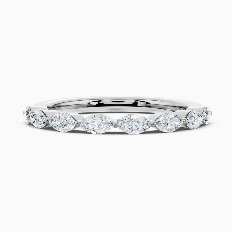 Auriya 14k Gold Marquise East-West Lab Grown Diamond Half Eternity Band 0.80 - 3.00 ct. tw. (F-G, VS) - 0.80 ct. wt. - 8 - White