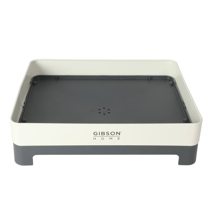 Gibson Home Nestcraft Full Size Rust Resistant Dish Rack with Drain Board and Flatware Caddy