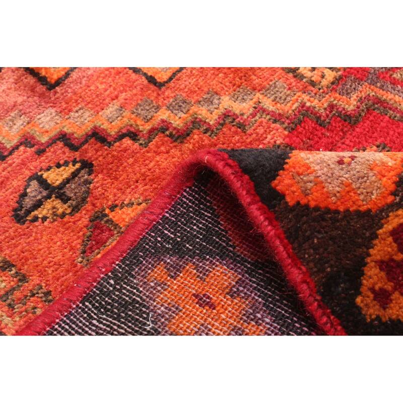 ECARPETGALLERY Hand-knotted Melis Vintage Red Wool Rug - 4'2 x 6'6