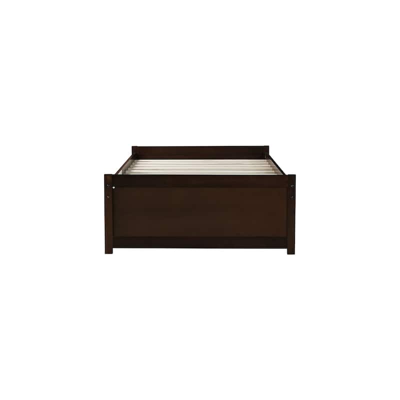 Solid Wood Twin Bed with 2 Drawers