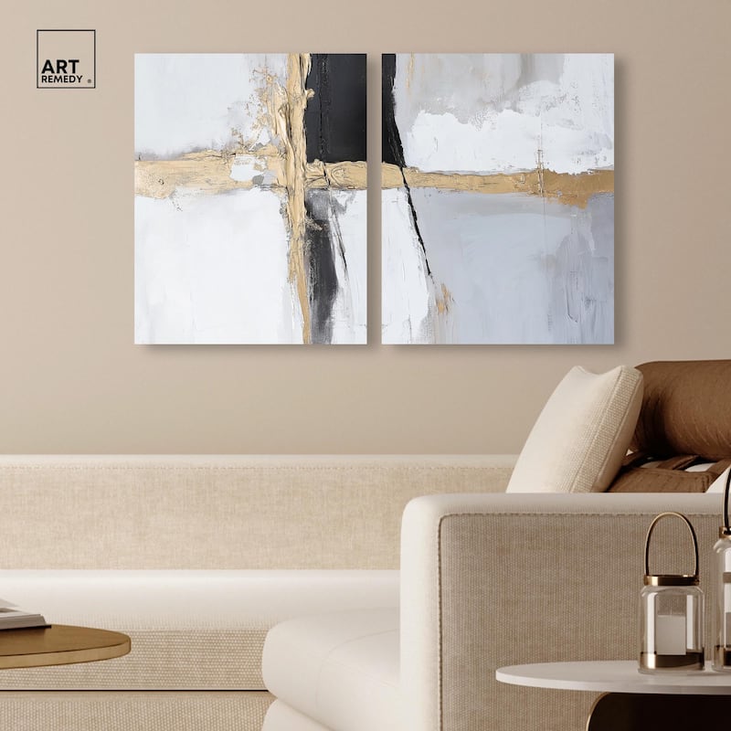 Cracks of Creation IV Canvas Set of 2 by Art Remedy, Gallery Wrapped