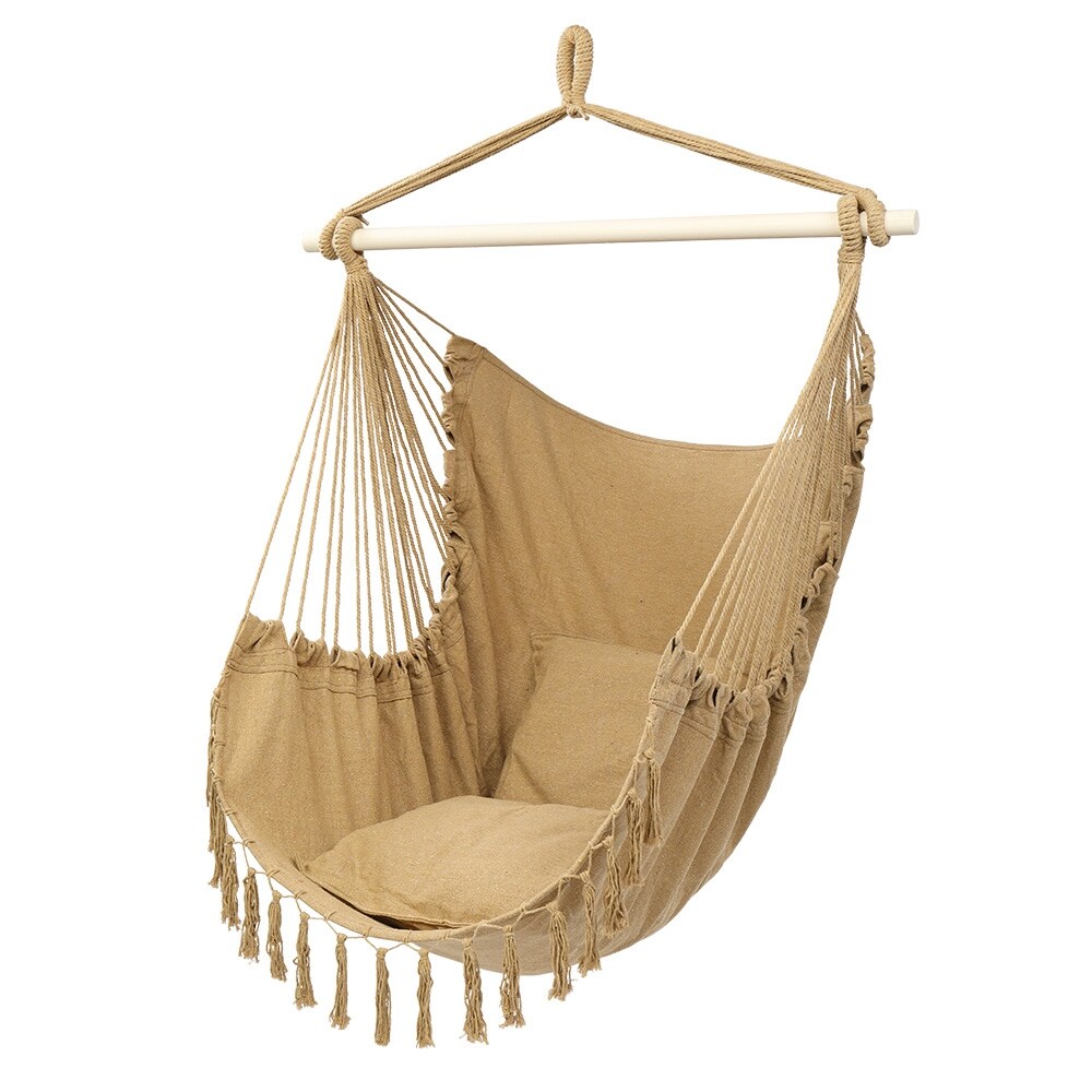 TiramisuBest Tassel Plus Pillow Hanging Chair Hammock- 59 inchL*47.24 inchW Option 2