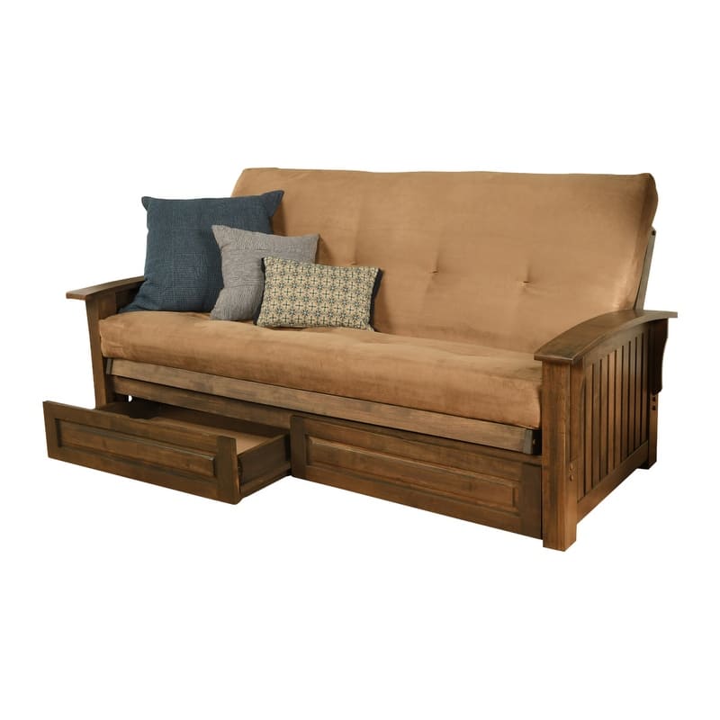Somette Washington Full-size Futon Frame Includes Storage Drawers and Mattress