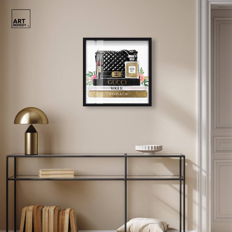 Luxury Paris Handbag and Books Shadowbox by Art Remedy