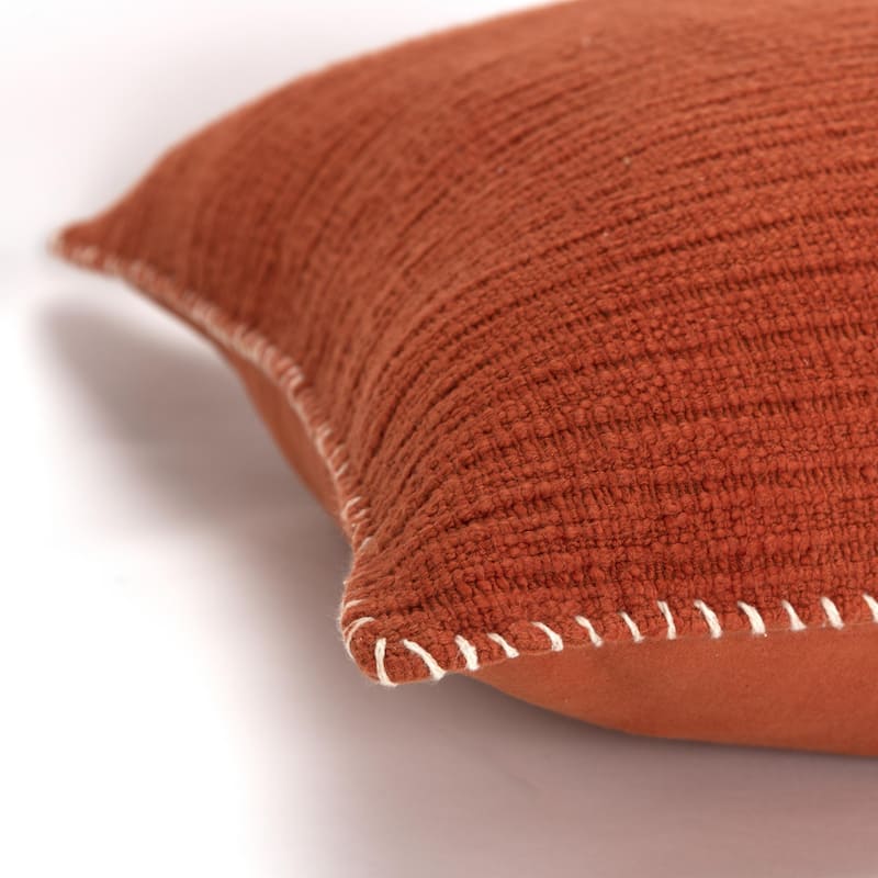 Rizzy Home Textured Stripe Woven Solid Throw Pillow