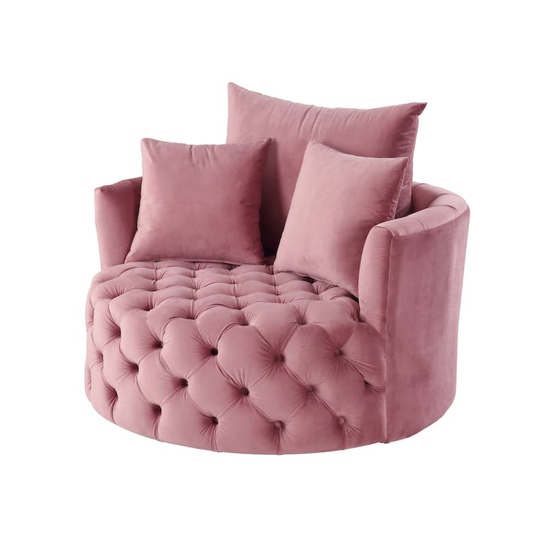 Cavinder Tufted Accent Swivel Chair - Pink
