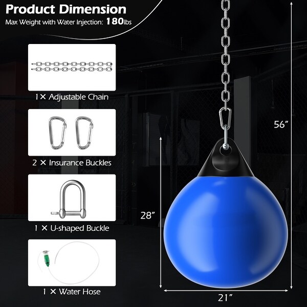 21 Inch Water Punching Bag with Adjustable Metal Chain - 21