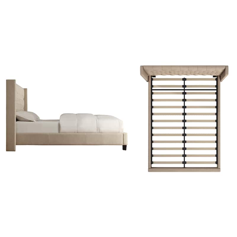Detmold Wingback Button Tufted Queen Bed