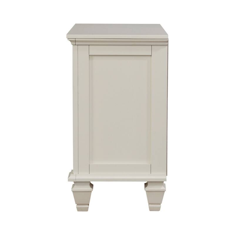 White/Nickel 3 Drawer 29 in. W Nightstand with Sturdy Hardware and Ample Storage