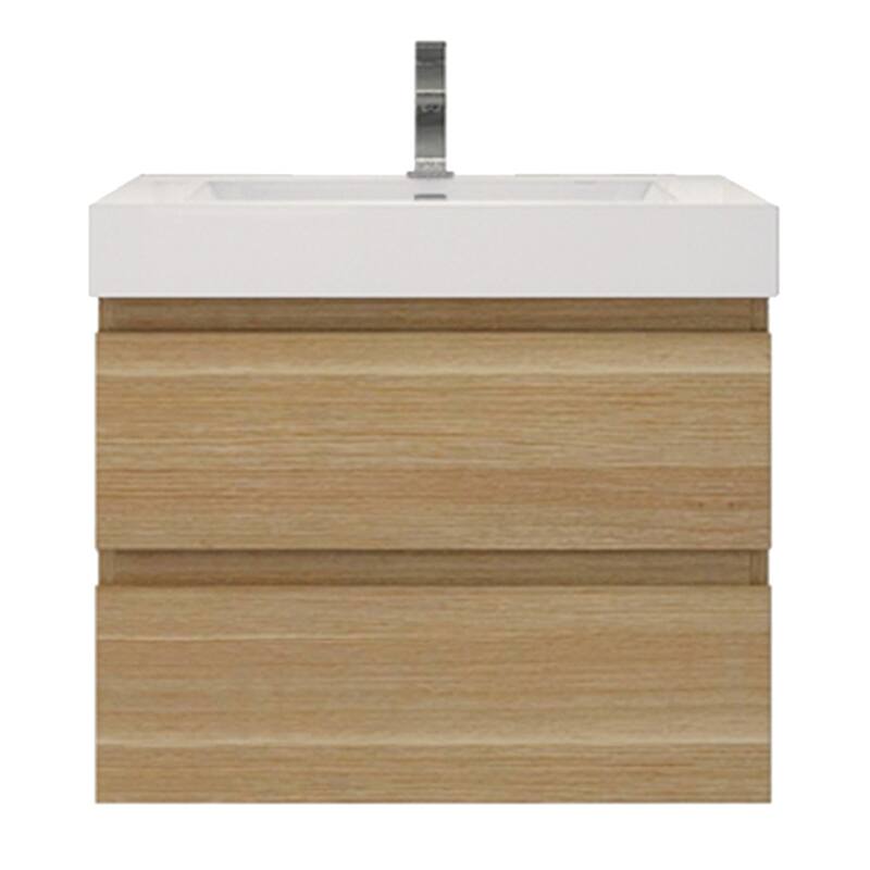 Baillie 30'' Wall-Mounted Vanity with Reinforced Acrylic Sink - 30''Width - White Oak