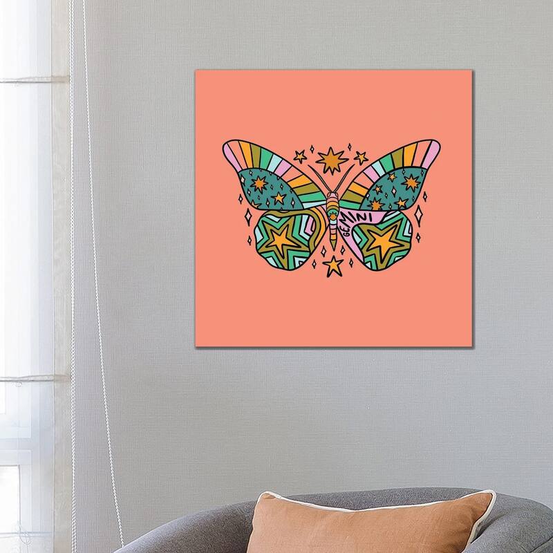 iCanvas "Gemini Butterfly" by Doodle By Meg Canvas Print - 26x26x1.5