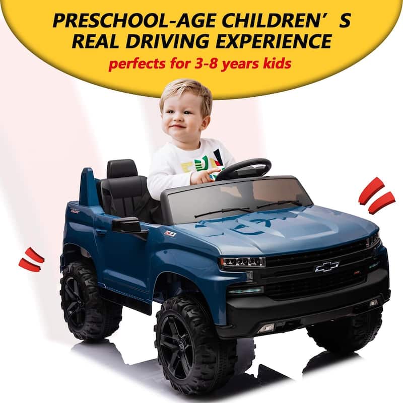 Baby Car 24V 2-Seater Truck Licensed Chevrolet Silverado Ride On Toy w/Parent Remote Control