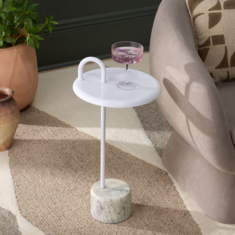SAFAVIEH Home Daichi Side Table - 12"W x 12"D x 24"H - White