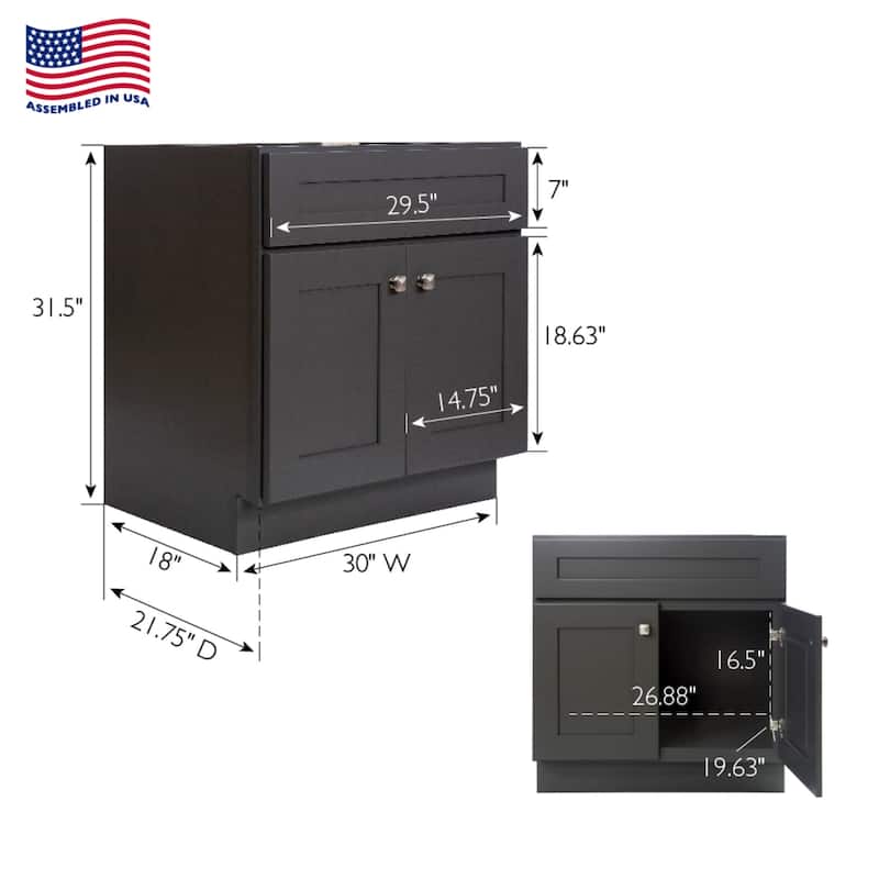 Design House 216010 Brookings 30" Single Free Standing Vanity Cabinet