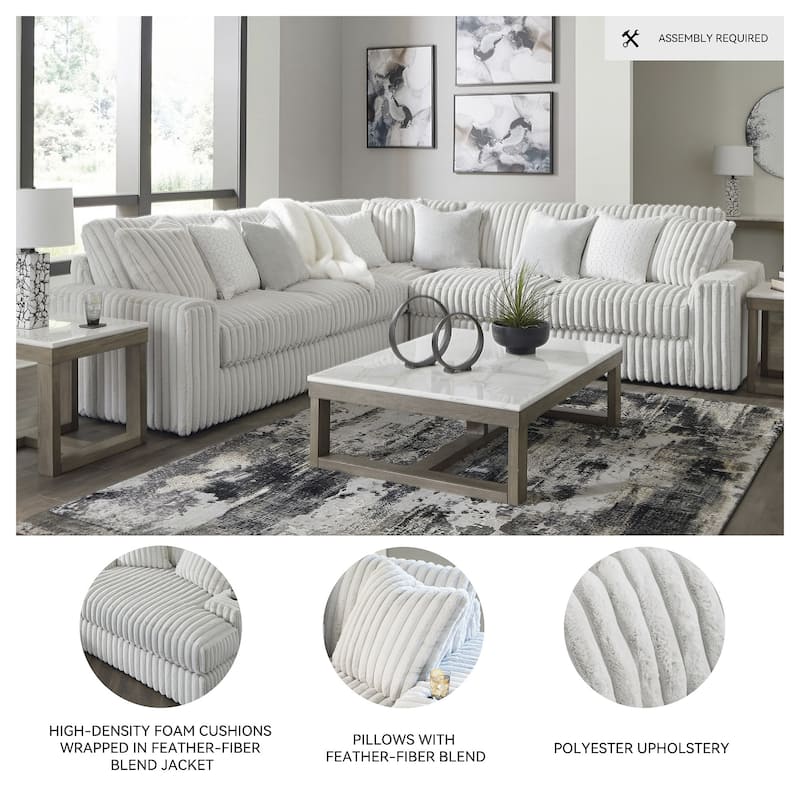 Signature Design by Ashley Stupendous White 3-Piece Sectional - 133" W x 133" D x 41" H