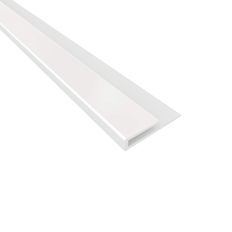 FASÄDE 47 in. Decorative Vinyl Large Profile J Trim Matte White (5 Pack) - 5 Pack