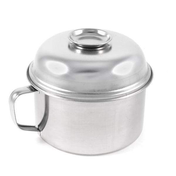 Unique Bargains D Shaped Handle Stainless Steel Lunch Box Food Container 5.7" Dia