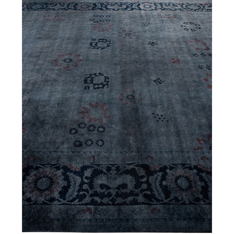 Overdyed One-of-a-Kind Hand-Knotted Area Rug - Black - 8' 2" x 10' 2"