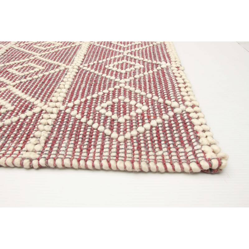 ECARPETGALLERY Braid weave Sienna Burgundy Wool Rug - 5'2 x 7'8