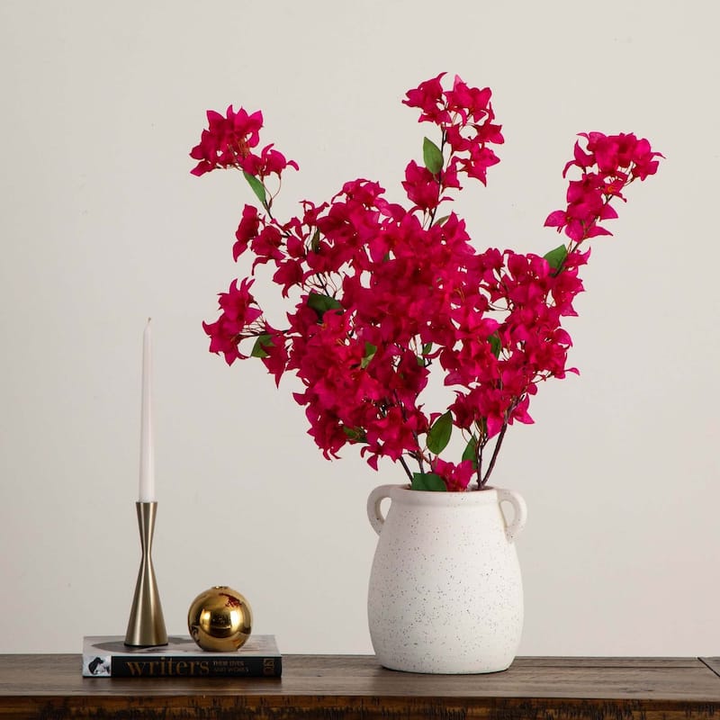 Bougainvillea Blossom Artificial Floral Stem Sprays - 47" - Pink - Set of 3