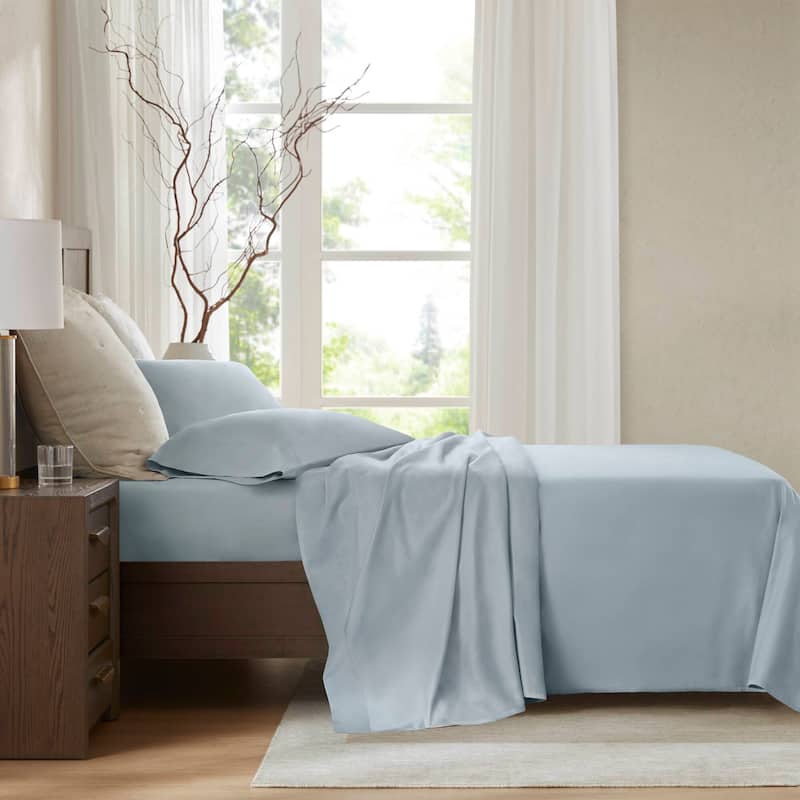 Harbor House 100% Egyptian Cotton Sateen Sheet Set - Blue - Queen