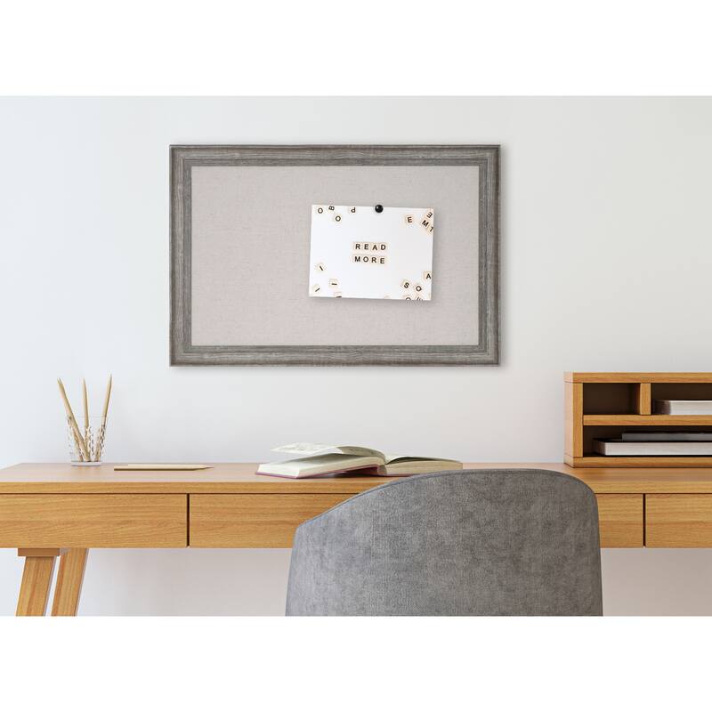 DesignOvation Macon Framed Linen Fabric Pinboard