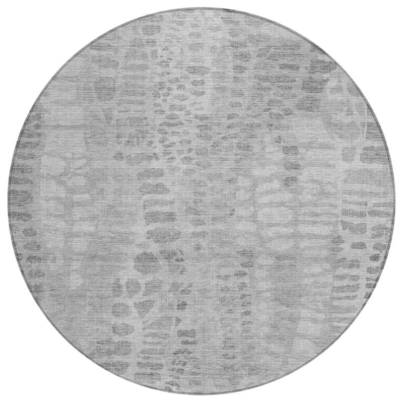 Machine Washable Indoor/ Outdoor Modern Imprints Chantille Rug