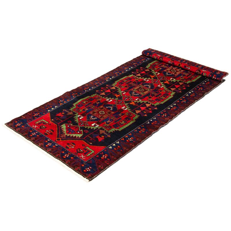 ECARPETGALLERY Hand-knotted Konya Anatolian Navy Wool Rug - 4'0 x 9'8