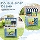preview thumbnail 5 of 8, Double-Sided Wooden Play Kitchen and Grocery Stand with Stoves Perfect for Boys and Girls - 23" x 22" x 34" (L x W x H)