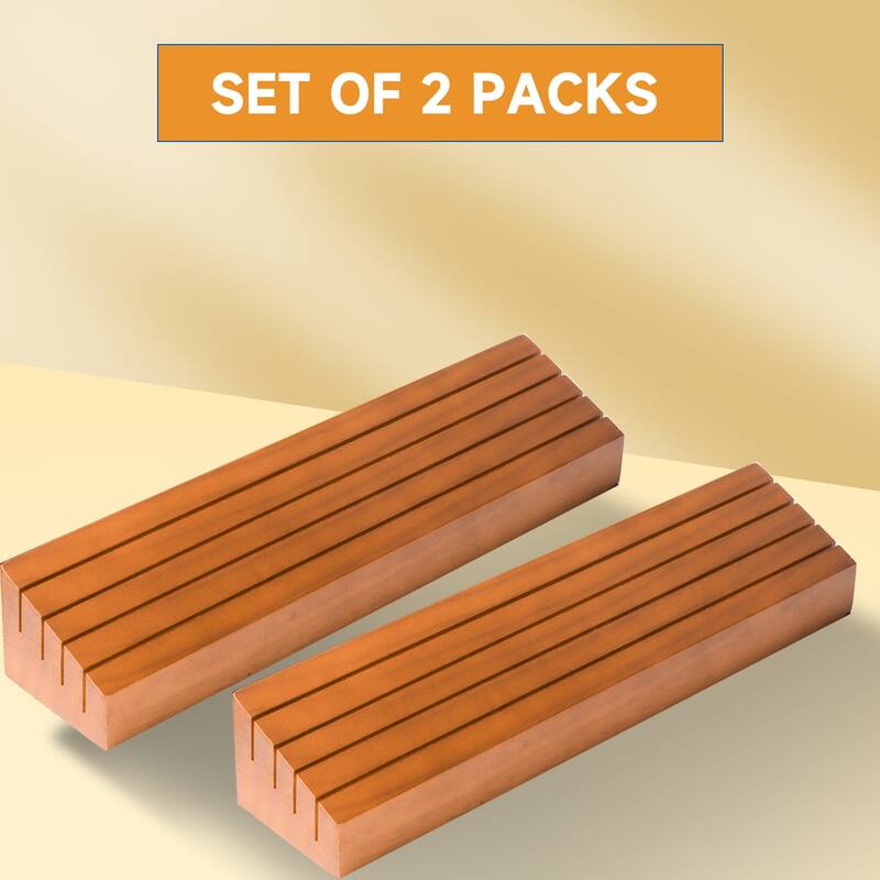 GSE™ Set of 2 Wooden Playing Card Holders, 14" Card Game Trays/Racks Organizer Set for Kids Seniors Adults
