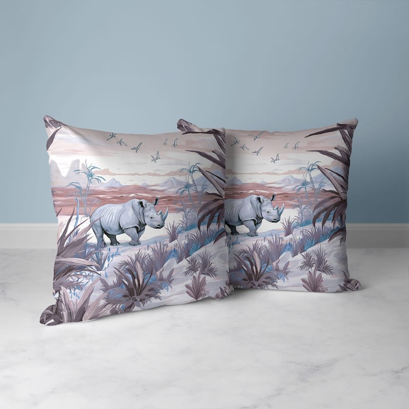 Coastal Rhino Faux Suede Reversible Throw Pillow Blue and Lavender