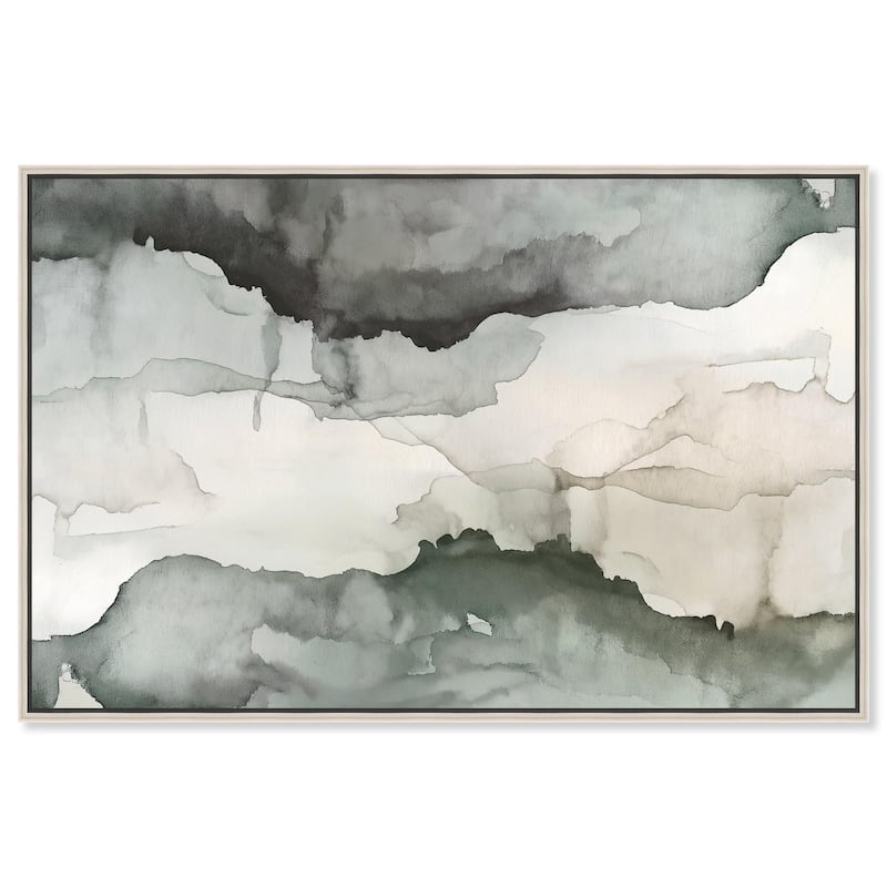 Pigment Flow Canvas by Art Remedy - Silver - 54" x 36"