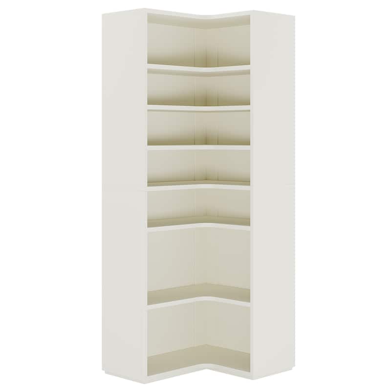 9-Tier Corner Shelf, 65" Tall Modern Corner Bookshelf Bookcase