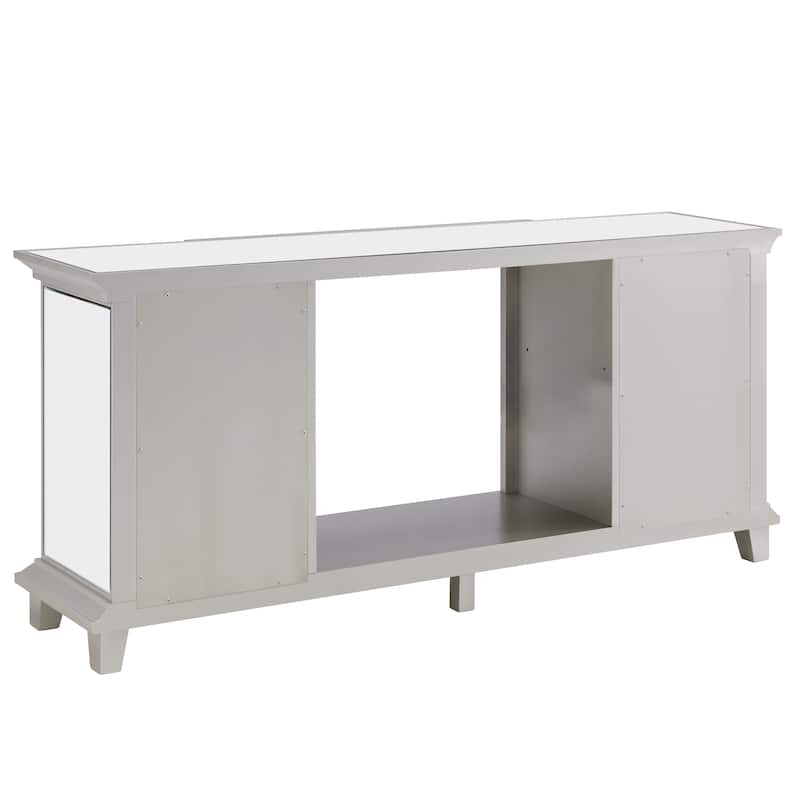 SEI Furniture Talmar Mirrored Fireplace Media TV Stand for TV's up to 62"