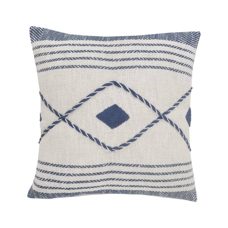 Sevita Coastal Edge Geometric Diamond Throw Pillow